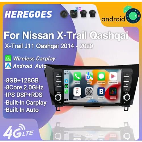 Carplay 9" DSP Android 10.0 6G+128G Car DVD Player Navigation GPS Wifi BT 5.0 RDS Radio For Nissan X-Trail J11 Qashqai 2014-2020