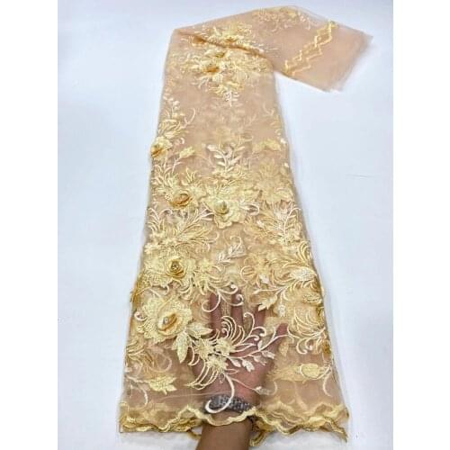 Flower embroidered lace fabric SYJ-109881 bridal lace fabric wholesale african french lace fabric