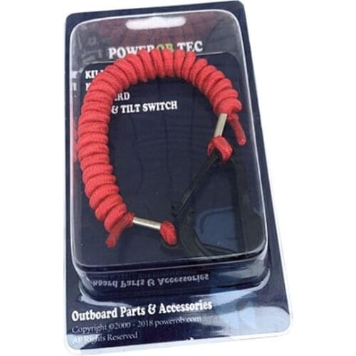 For 15920Q54 Emergency Stop Switch Lanyard Replaceable Boat Safety Kill Stop Connector Lanyard Cord Red