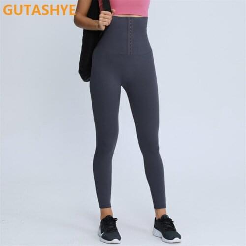 GUTASHYE High Waist Yoga Leggings Fitness Stretchy Sport Leggings Sports Gym Leggings Push Up Women Tights Yoga Pants Hot Solid