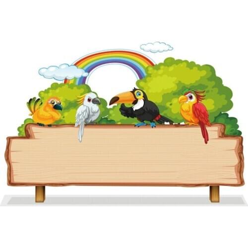 Animals Backdrop Birds and Tree Photography Background Celebration Photo Booth Studio Decor