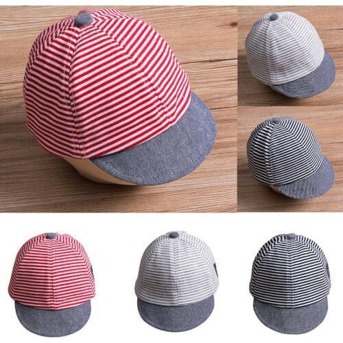 Summer Newborn Baby Girls Boy Princess Infant Sun Cap Cotton Beret Hat Striped