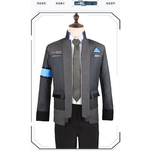 Game Detroit: Become Human Cosplay Connor RK800 costumes Uniform suits full set Halloween costumes for men adult free shipping