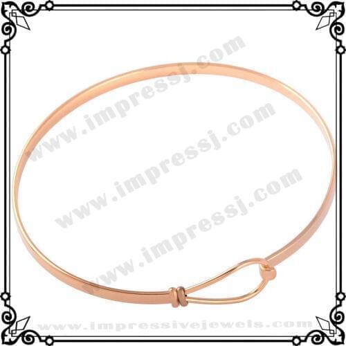 IJB0398 Impressive Jewellery 316L Stainless Steel ROUND BUCKLE WIRE BANGLE Fashion Jewelry Bracelet Women