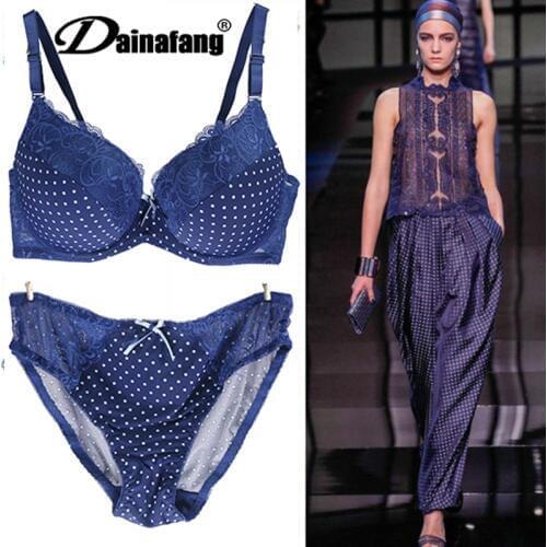 DaiNaFang Brand Plus Size Bras Sets D Cup Underwear Womens Lingerie Set Sexy Pretty Woman lace Ladies Bra And Panty