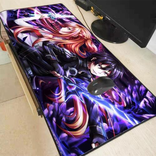XGZ Large Sword Art Online Anime Mousepad Locking Edge Gaming Mouse Pad Rubber Non-Skid Computer Laptop Desk Mat for CSGO DOTA