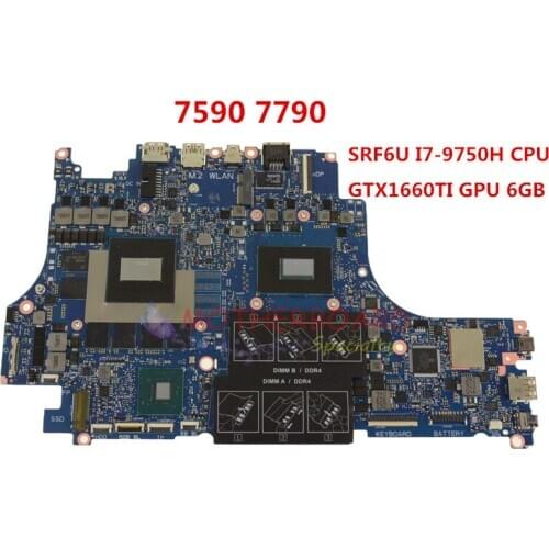 FOR DELL Series G7 15 7590 7790 Laptop Motherboard W/ SRF6U I7-9750H CPU GTX1660TI GPU 6GB CN-0MXHK3 0MXHK3 MXHK3 VULCAN15