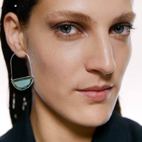 UKMOC 2020 Trendy ZA Crystal Earrings For Women Metal Hoop Glass Rhinestones Big Dangle Statement Earrings Wedding Jewelry