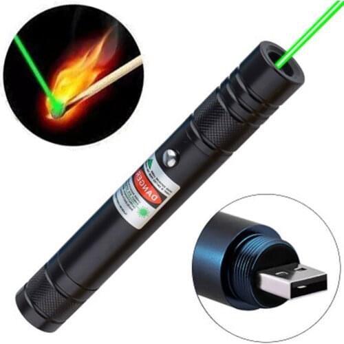 High-power laser sight, rechargeable USB green laser pointer, built-in battery, adjustable focal length, red and green laser