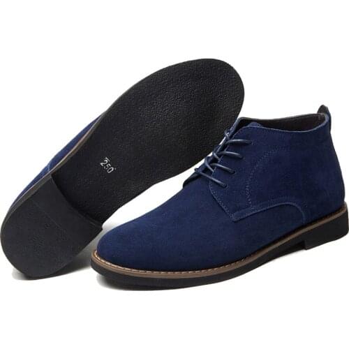 Male Suede Leather Men Shoes Plus Size 38-45 Men Boots Solid Casual Leather Autumn Winter Ankle Boots Brand