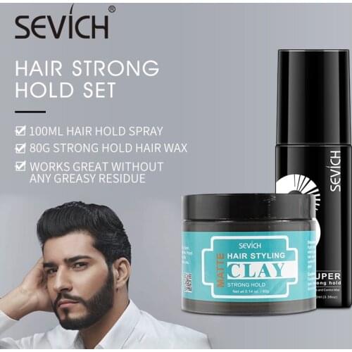Sevich Hair Spray Set for Hold Styling Super Strong 100ml Salon Hair Styling Spray Hair Styling Products 80g Hair Clay