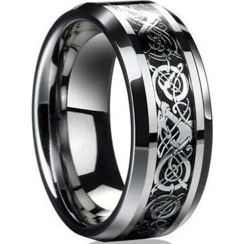New Punk Ring For Lover Vintage Engagement Dragon Steel Ring For Men & Women Lord Wedding Rings