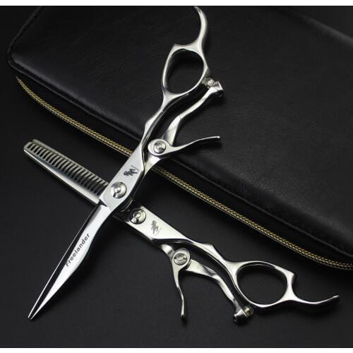6.0 Inch Japan 440c Professional Personality Opening Hair Cutting Thinning Shears for Hairdressers Salon Hair Scissors Kits