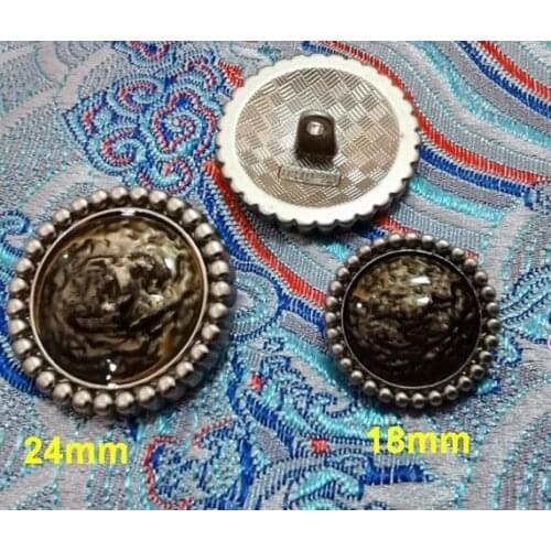 Wholesale 10pieces High-grade Metal Alloy silver Clothing Overcoat Jacket Buttons Coat Sweater Button Size 18/24mm Free shipping