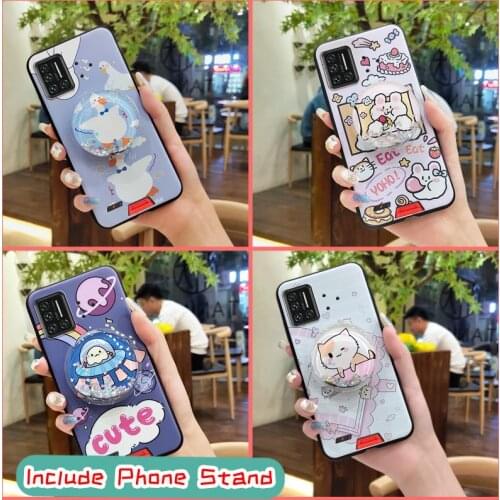 Kickstand Dirt-resistant Phone Case For UMIDIGI Bison GT Silicone TPU Original Cartoon For Woman