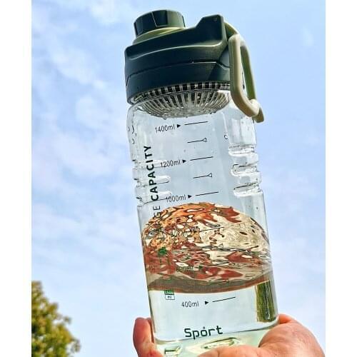 High temperature resistant transparent plastic cup portable travel space Cup 1.5L large capacity sports cup