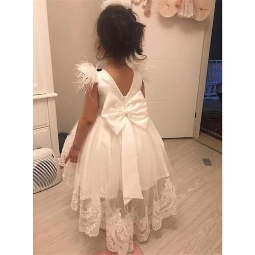 Stunning Puffy Baby Girl Birthday Party Gowns Applique Lace Cap Sleeve Little Princess Tutu Christmas Dress New Year Kid Clothes