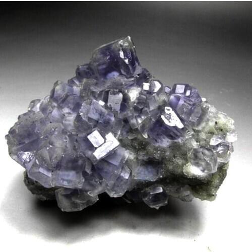 609g Purple Phantom Fluorite Cluster on Matrix - crystals and stones healing Mineral specimen Home Decor feng shui decoration