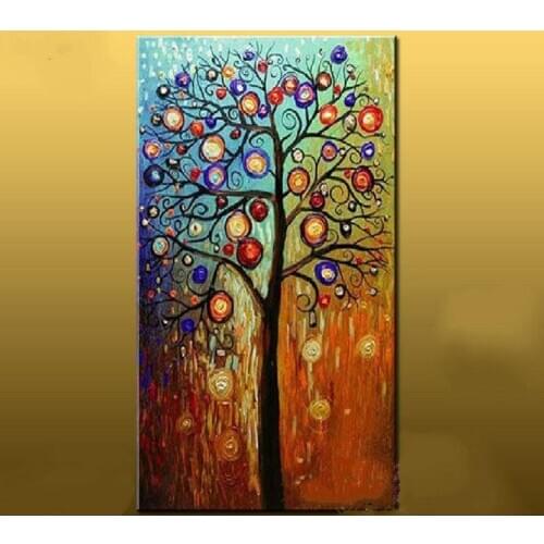 Hand painted Abstract oil painting large canvas art modern abstract tree paintings living room wall pictures home decor
