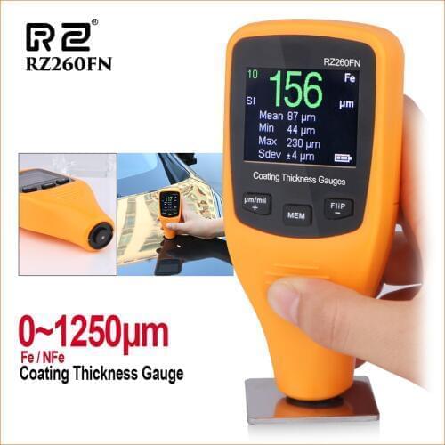 RZ Paint Thickness Gauge Digital Coating Thickness Gauge Meter With Backlight 0~1250 Film Car Paint Tester Thickness Gauge