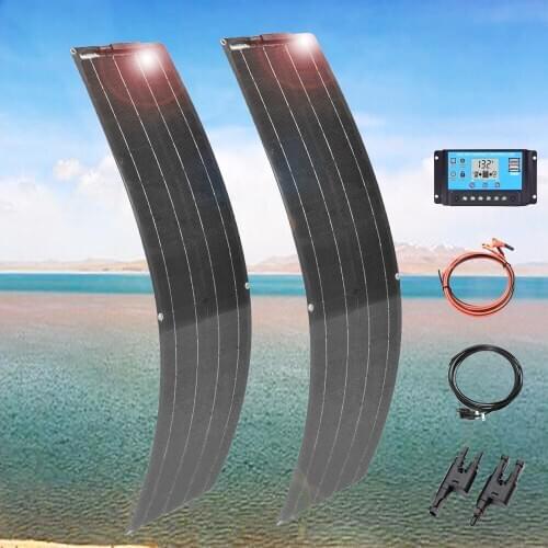 Flexible solar panel 12v 200w 100w home energy system solar battery charger 20A controller for car RV boat caravan camper travel