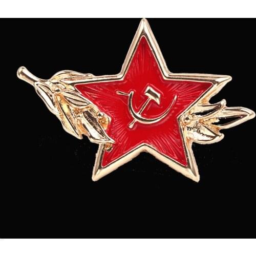 Soviet Pins Cold War Soviet CCCP Badges Brooches Lapel pins Men Red Star Sickle Hammer Symbol Brooches for women Pentagram Pins