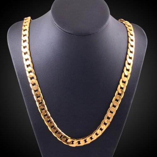 Special offer 18K gold Necklaces 925 sterling silver Classic 8MM sideways chain for Men woman fine Jewelrys Gifts Wedding party