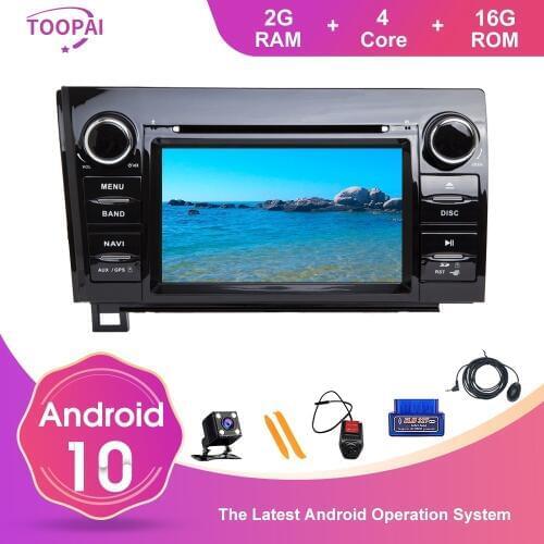 TOOPAI Android 10 For Toyota Tundra Sequoia 2007-2013 Auto Radio Stereo GPS Navigation Car Multimedia Player DVD SWC IPS Player