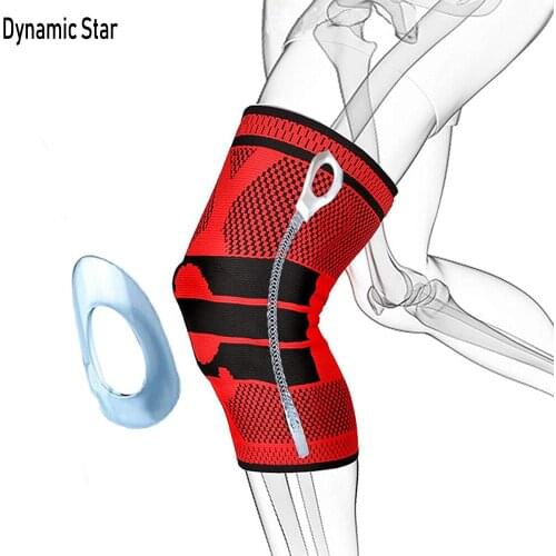 Spring Silicone Sport Knee Pads Patella Meniscus Protector Elastic Compression Kneepads Basketball Volleyball Knee Brace Support