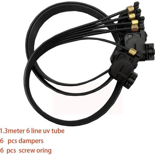1.3m uv ink tube hose pipe pipe line 6 color with uv square small damper screw nuts oring for for Epson R330 R290 T50 L800
