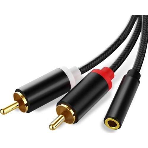 1pcs Splitter Headphone for Computer 3.5mm Female to 2 Male 3.5mm Mic Audio Y Splitter Cable Headset to PC Adapter AUX Cable