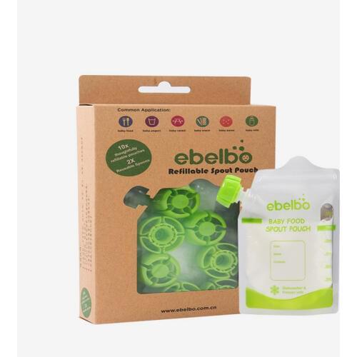 10pcs /lot 180ml Reusable kids Food Pouch Baby Food Pouches easy clean food bag Double Zipper Organic Topper Organizer