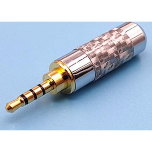 10 pcs Carbon fiber silver plated 2.5mm balanced stereo diy earphone jack plug 6.0 hole