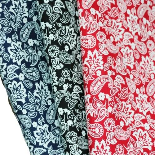50cm*147cm Vintage Paisley Cotton Plain Poplin Fabric DIY Home Textile Make Summer Dress Skirt Patchwork Material
