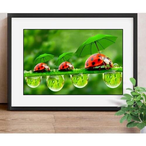 Diamond Painting Animal Ladybug Full Square Cross Stitch 5D DIY Diamond Embroidery Full Display Mosaic Home Decor Gift