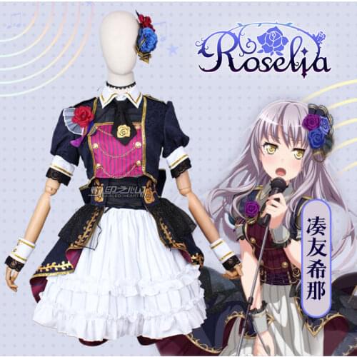 Anime! BangDream Roselia Yukina Rinko Udagawa Ako Imai Lisa Hikawa Sayo Lovely Uniforms Cosplay Costume Halloween Party Outfit