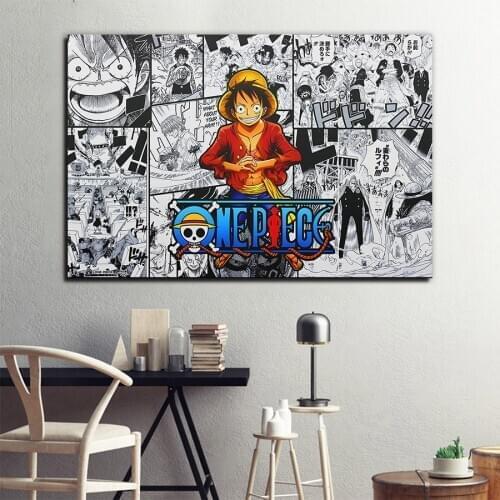One Piece Anime Poster and Prints Wall Art Picture Kids Canvas Painting on the Wall Decorativos Boys Bedroom Study Room Art