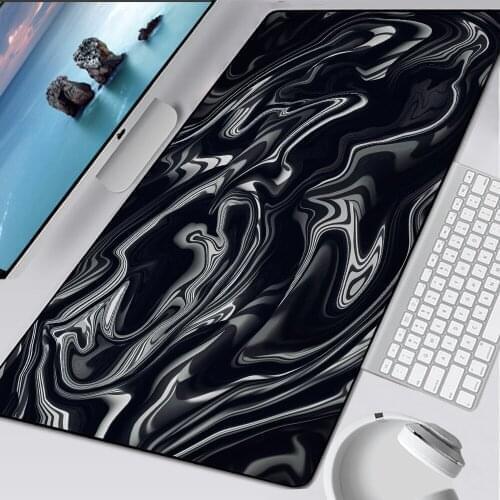 Black Personalized Large Mouse Pad XXL Gaming Mousepad Anti-slip Natural Rubber with Locking Edge Gaming Mouse Mat 900x400 2mm