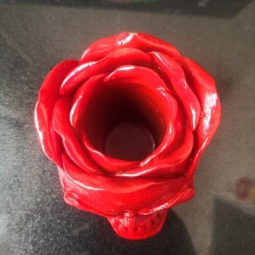 Flower Skull Epoxy Resin Mold Skull Head Ashtray Silicone Mould DIY Crafts Plaster Flowerpot Plant Pot Home Decorations