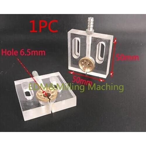 EDM Spark Machine Parts Acrylic Water Panel Cooling Plate 50*50mm Hole 6.5mm For EDM Wire Cutting Machine