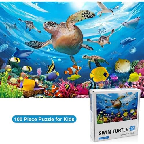 Kids Puzzles Underwater World Puzzle 100 Pieces Educational Montessori Puzzle Game Toys Jigsaw Puzzles Toys For Children