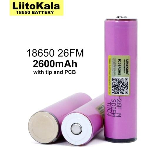 2-12PCS Liitokala 3.7V/4.2V 18650 2600mAh ICR18650-26FM Rechargeable Lithium Battery PCB Protection Board for Flashlight