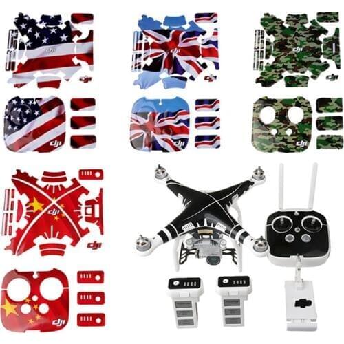 DJI Phantom 3 Waterproof Decals Graphic Wrap Skin Decal Stickers For DJI Phantom3 Drone Body Rmote Control Battery Accessories