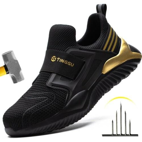Breathable Men Work Safety Boots Steel Toe Shoes Male Anti-puncture Safety Shoes Indestructible Work Sneakers Security Footwear