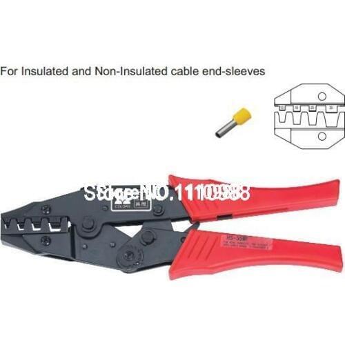 HS35WF Insulated And Non-Insulated Ferrules Ratchet Plier Crimper 10-35mm2 AWG 8-2