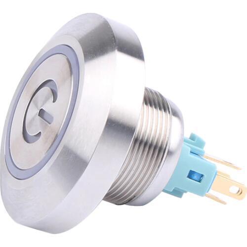 22mm Metal Button Switch Big Head 6 Foot Lamp 12V24V220V Waterproof Self-locking Self-reset Key Switch