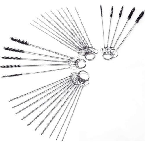 Carburetor Cleaner Cleaning Brushes Kit, Small Wire Brush - 20 Needles + 10 Brushes