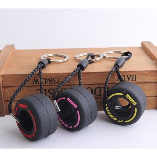 New PVC rubber tire key chain creative small tire pendant car decoration auto parts gift
