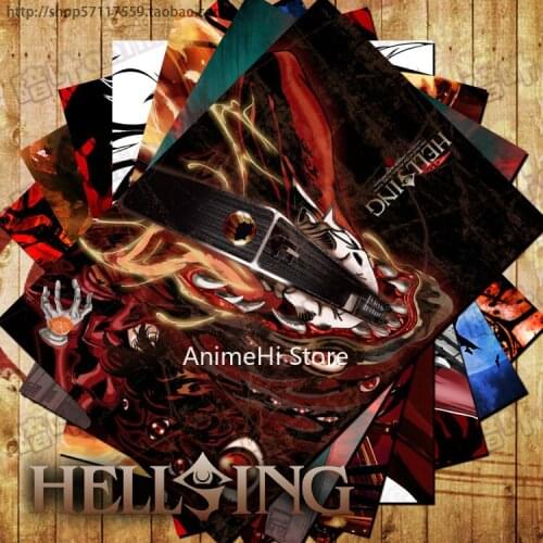 10 pcs/set Anime HELLSING posters Alucard Victoria Seras Integra Anderson wall pictures for Colletion A3 42x29CM Stickers