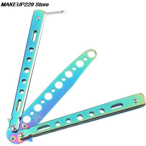 Professional Salon Stainless Steel Folding Practice Training Butterfly Style Knife Hair Comb Styling Tools